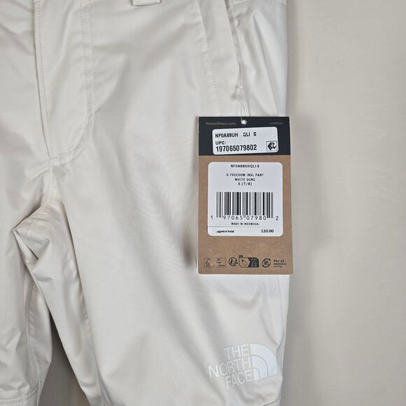 The North Face Girls Sz S/7-8 Freedom Insulated Snow Pants White Dune Snowboard - Picture 2 of 4